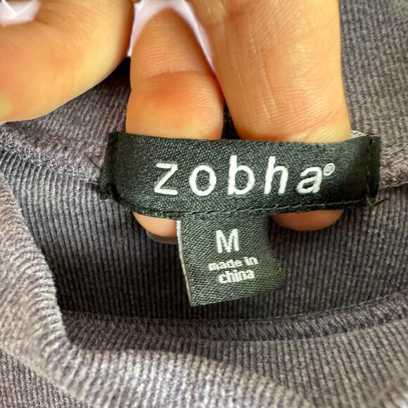 Zobha Purple Long Sleeve Mock Neck Cropped Athleisure Pullover Women's Size M - Picture 5 of 5